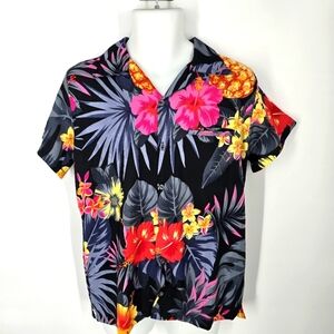 King Kameha Shirt Men's Medium Funky Hawaiian Camp Short Sleeve Pineapples
